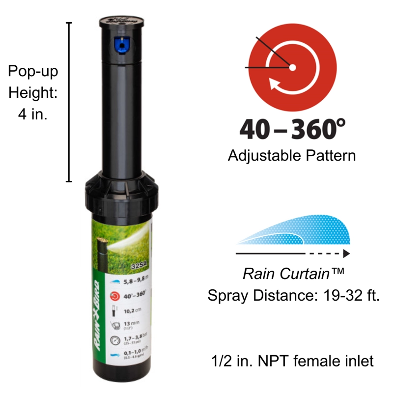 ROTOR AJUSTABLE 32SA RADIO 5,8 A 9,8 MTS RAIN BIRD - 2