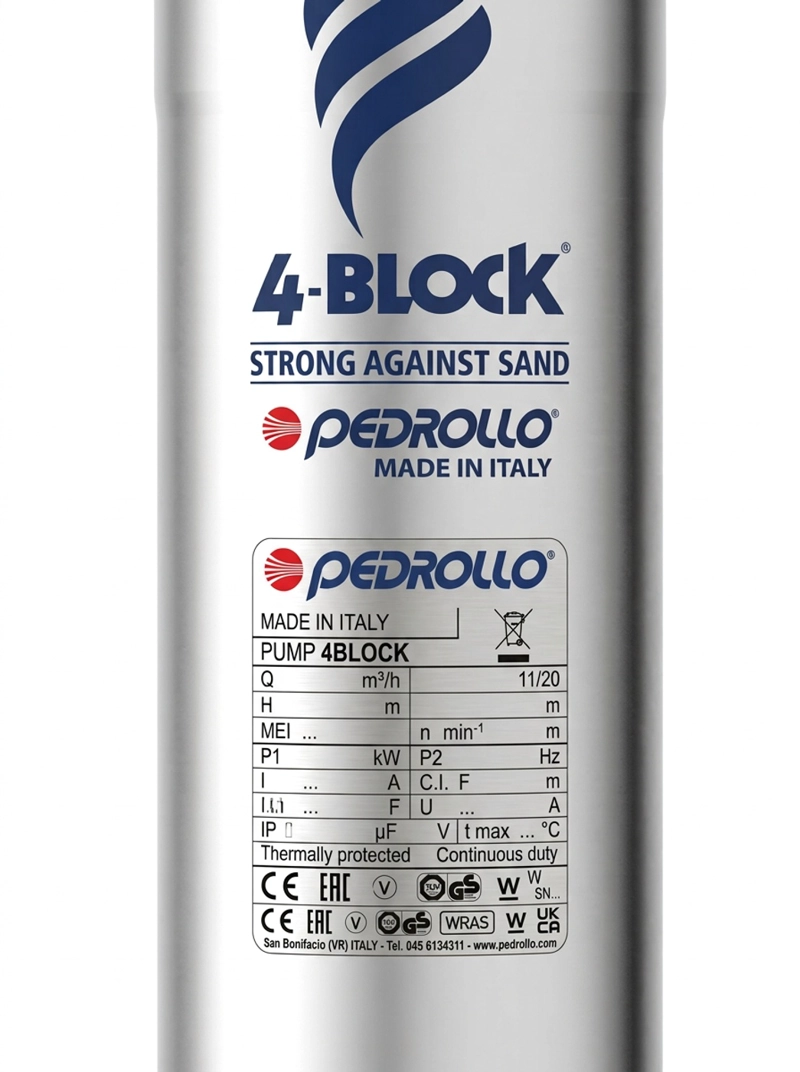 BOMBA SUMERGIBLE POZO PROFUNDO 4BLOCKM 6/7 1HP 220V PEDROLLO - 2