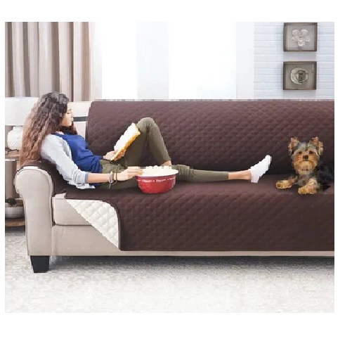 CUBRE SOFA 2 CUERPOS - MARRON - 2