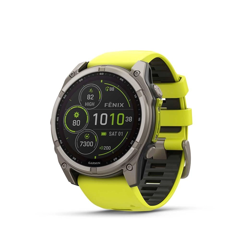 FENIX 8 – 51MM, SOLAR SAPPHIRE, TITANIUM WITH YELLOW/GRAPHITE - 1