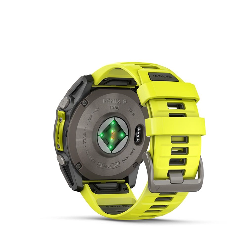FENIX 8 – 51MM, SOLAR SAPPHIRE, TITANIUM WITH YELLOW/GRAPHITE - 2