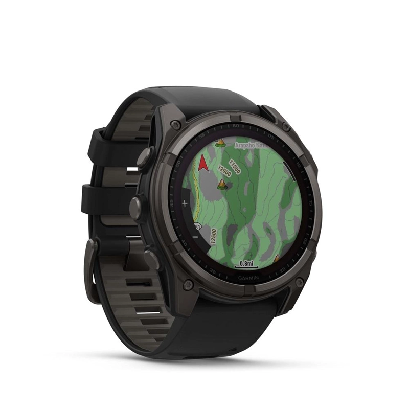 FENIX 8 – 51MM, SOLAR SAPPHIRE, TITANIO CON CORREA DE SILICONA NEGRA/GRIS - 3