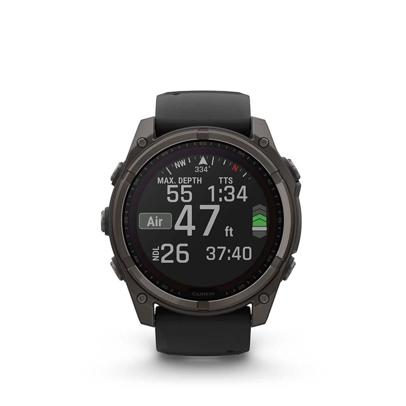 FENIX 8 – 51MM, SOLAR SAPPHIRE, TITANIO CON CORREA DE SILICONA NEGRA/GRIS - 5