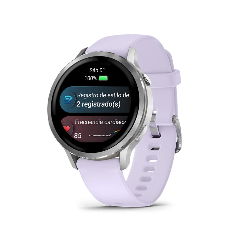 SMARTWATCH VENU 4 (41MM) GRAY SILVER PERIWINKLE GARMIN - 4
