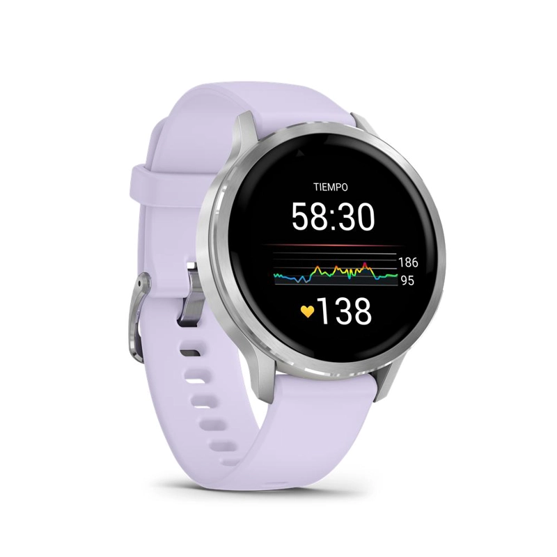 SMARTWATCH VENU 4 (41MM) GRAY SILVER PERIWINKLE GARMIN - 5