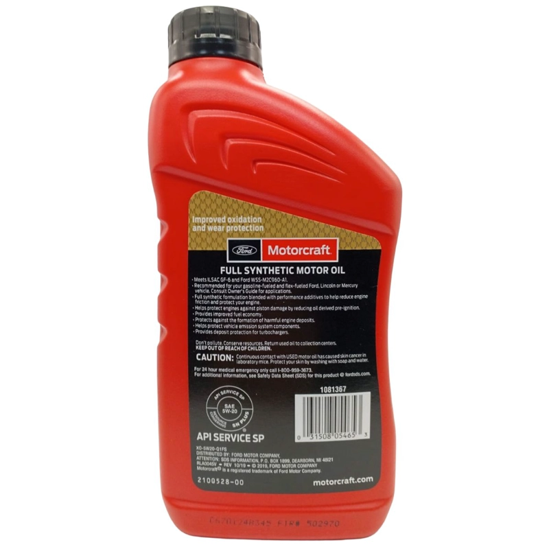 ACEITE FORD MOTORCRAFT 5W20 FULL SINTETICO (5 UNIDADES) - 3