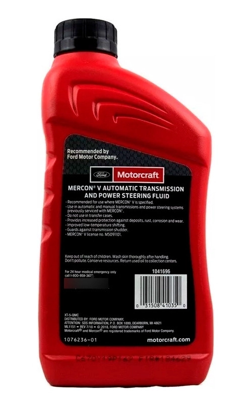 ACEITE CAJA AUTOMATICA ATF MERCON V FORD MOTORCRAFT 946 ML - 2