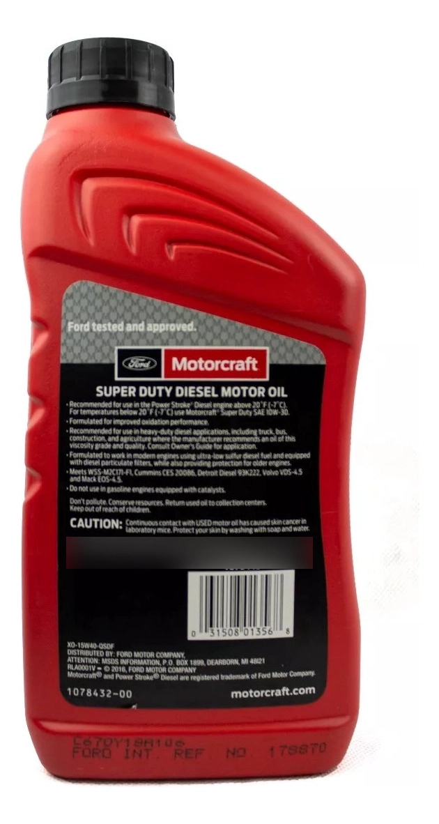 ACEITE DE MOTOR DIESEL 15W40 FORD MOTORCRAFT 946 ML - 2