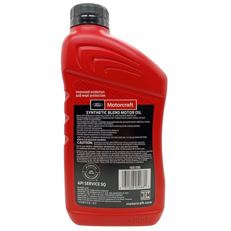 ACEITE GENUINO FORD MOTORCRAFT SAE 5W20 (6 UNIDADES) 5.7 LT - 4