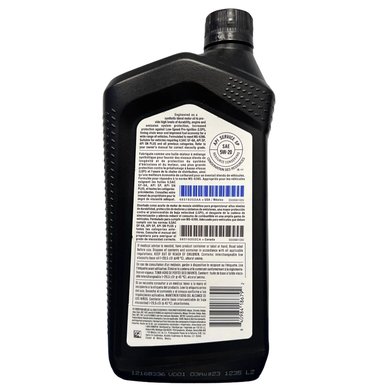 ACEITE MOTOR 5W20 MOPAR / DODGE / JEEP BIDON 946 ML - 2