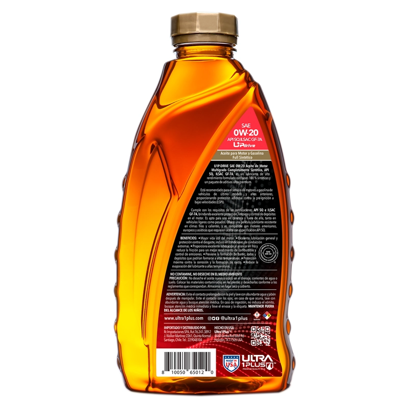 ACEITE DE MOTOR 0W-20 ULTRA1PLUS FULL SINTE TICO API SQ - 2