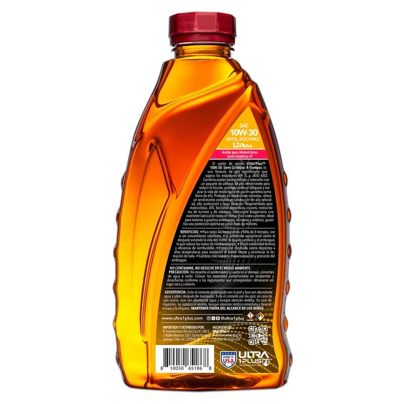 ACEITE DE MOTO 4T 10W-30 ULTRA1PLUS SEMI-SINTE TICO API SL - 2