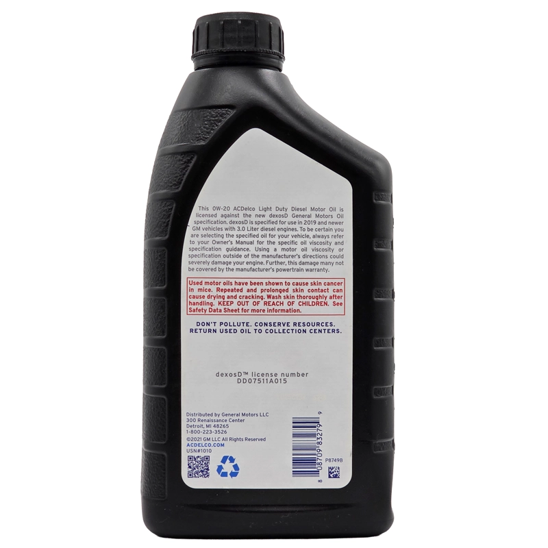 ACEITE ACDELCO DEXOS DIESEL 0W20 946 ML MOTOR GM - 2
