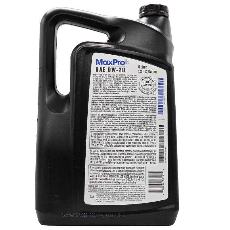 ACEITE MOPAR 0W20 5 LITROS JEEP DODGE CHRYSLER RAM - 2
