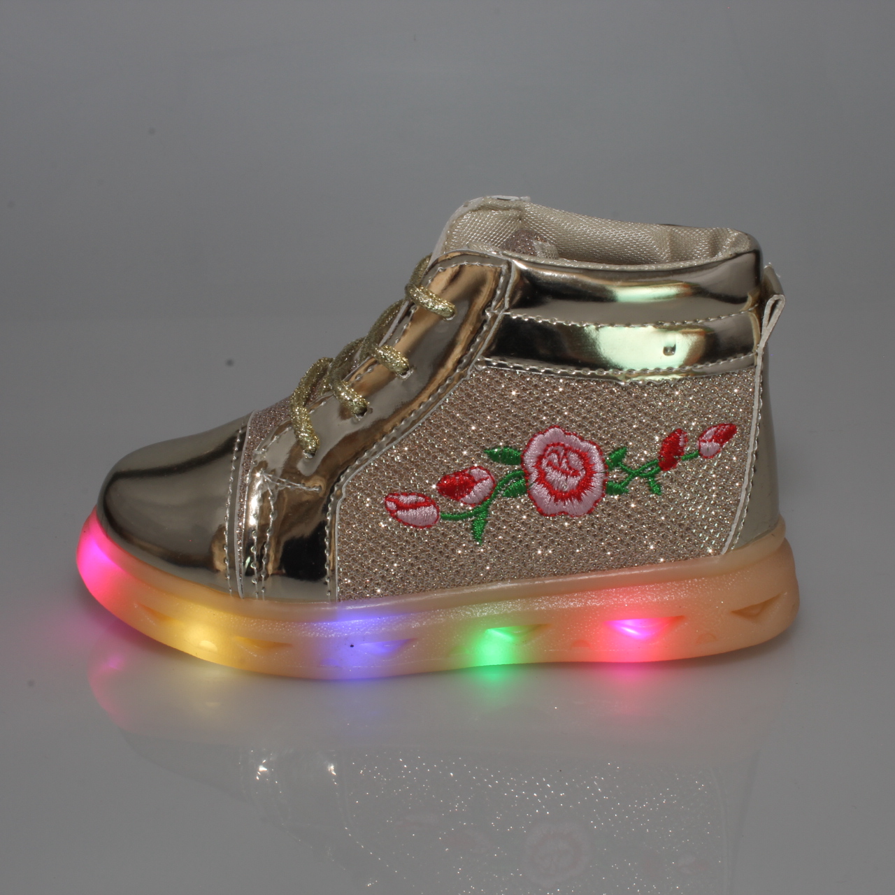 ZAPATILLAS NIÑA VIA FRANCA CASUALES DORADO CON LUCES ART 10252GOLD - 5
