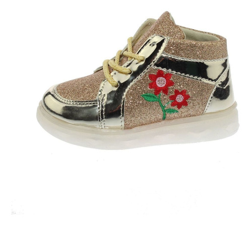 ZAPATILLAS NIÑA VIA FRANCA CASUALES DORADO CON LUCES ART 10252GOLD - 7
