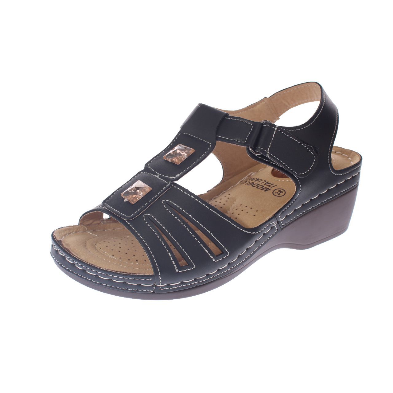 SANDALIA CONFORT NEGRO MODELO ITALIANO ART. 5ASK73335BLACK - 1