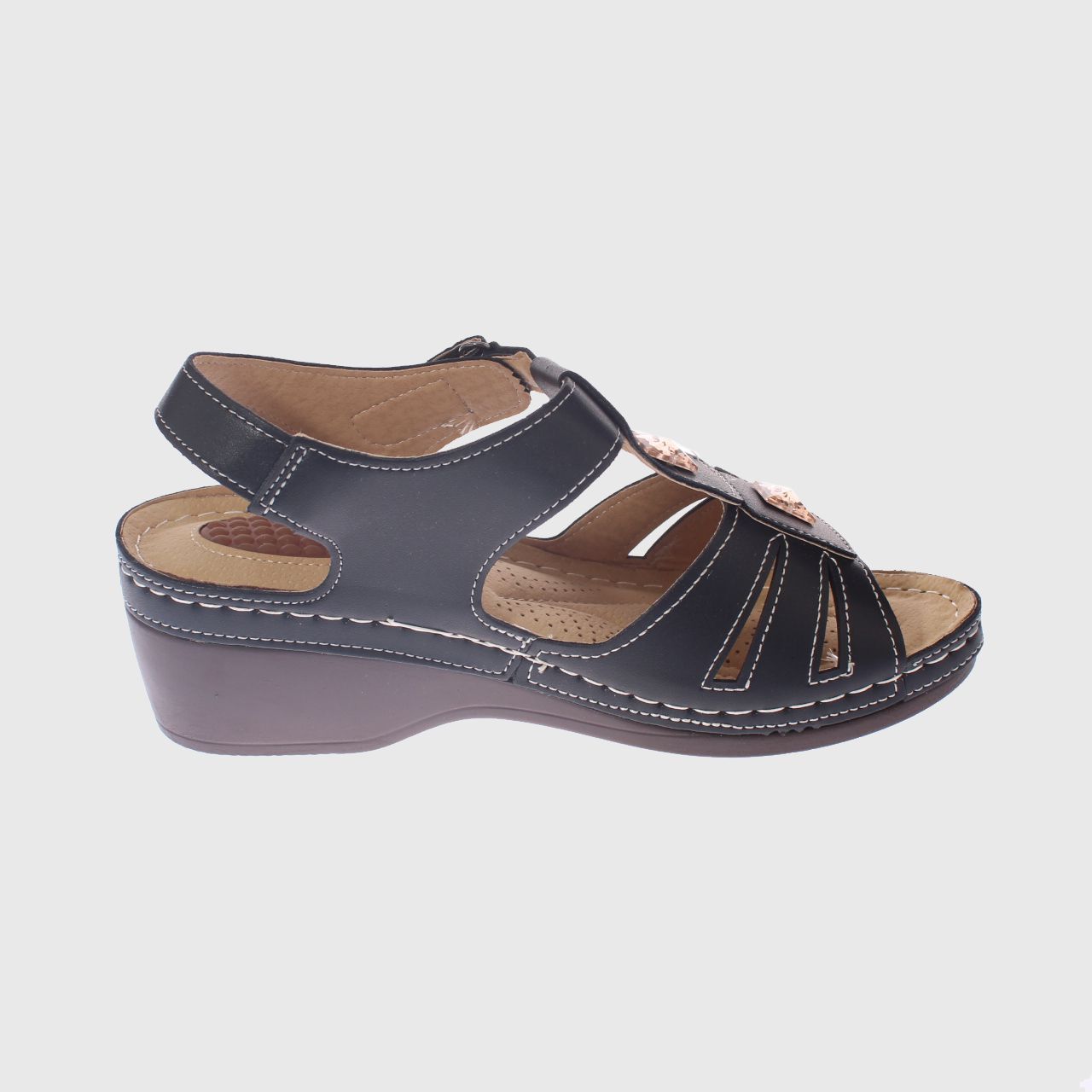 SANDALIA CONFORT NEGRO MODELO ITALIANO ART. 5ASK73335BLACK - 4