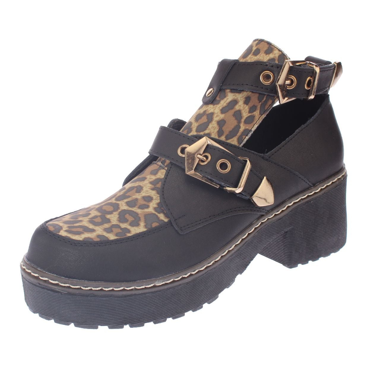 BOTÍN VÍA FRANCA NEGRO LEOPARDO ART. 5LXD650BLACK CASUAL - 1
