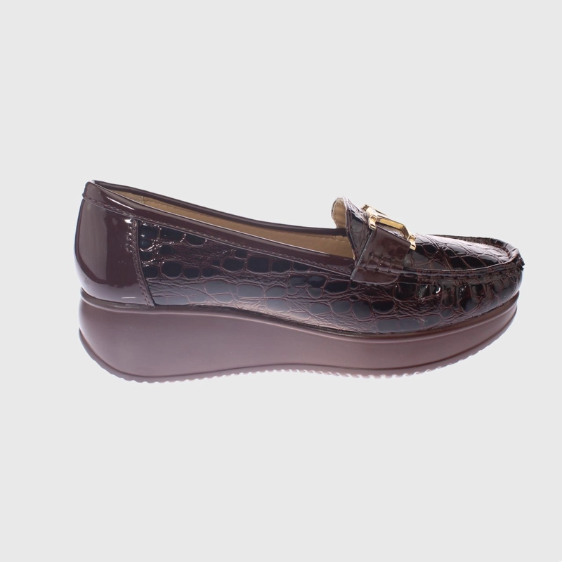 MOCASINES MUJER VIA FRANCA PLATAFOMA CAFÉ HUALUN ART. 5H79BROWN - 2