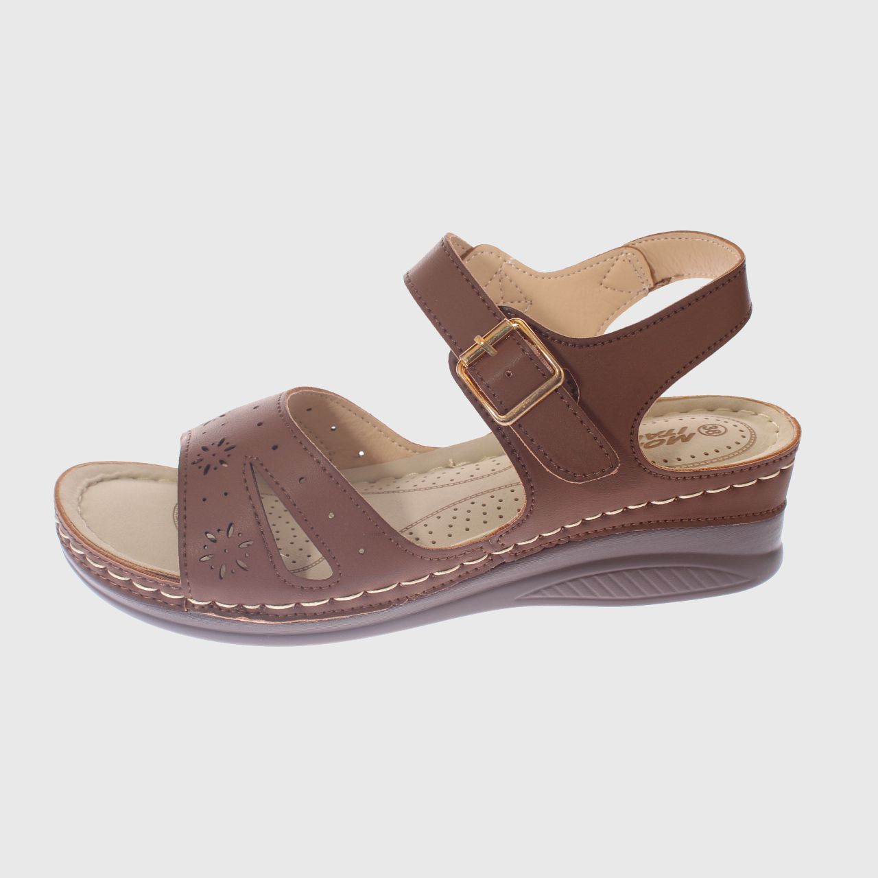 SANDALIA CONFORT CAFE  MODELO ITALIANO ART. 5ASK76615BROWN - 2