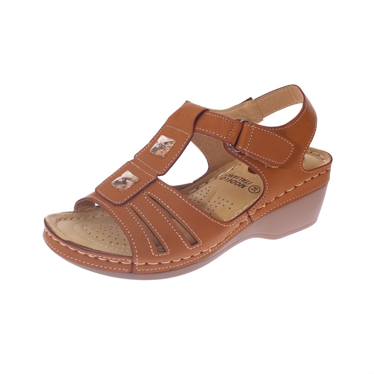 SANDALIAS MUJER VÍA FRANCA CAMEL CONFORT MODELO ITALIANO ART. 5ASK73335CAMEL - 1