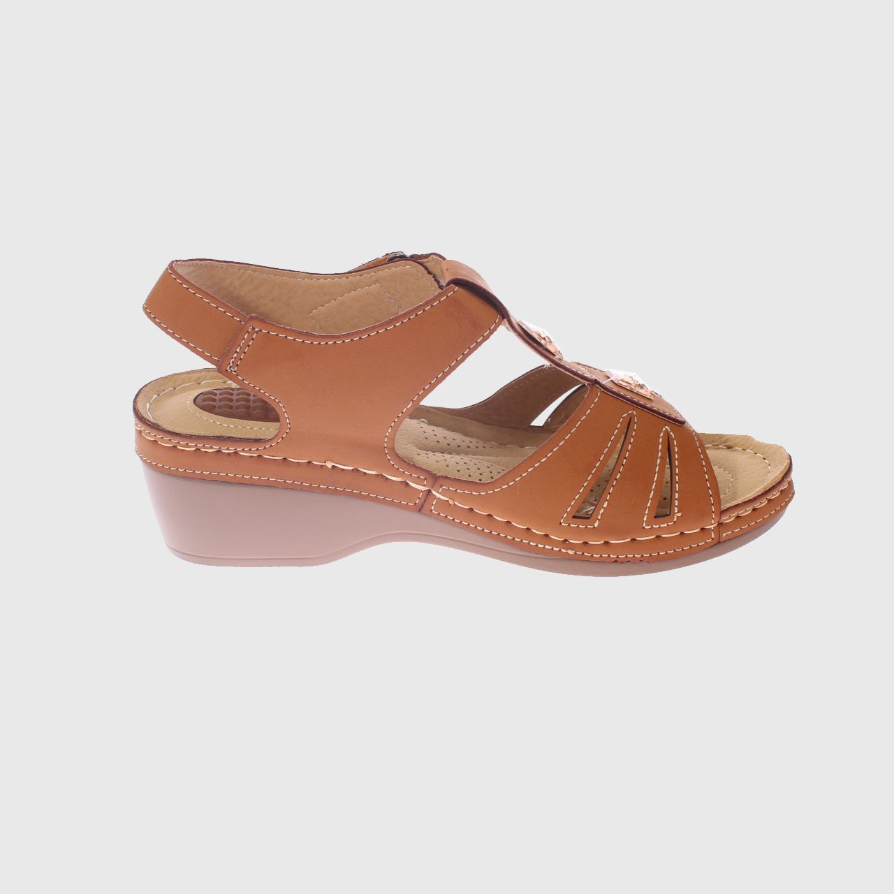SANDALIAS MUJER VÍA FRANCA CAMEL CONFORT MODELO ITALIANO ART. 5ASK73335CAMEL - 4