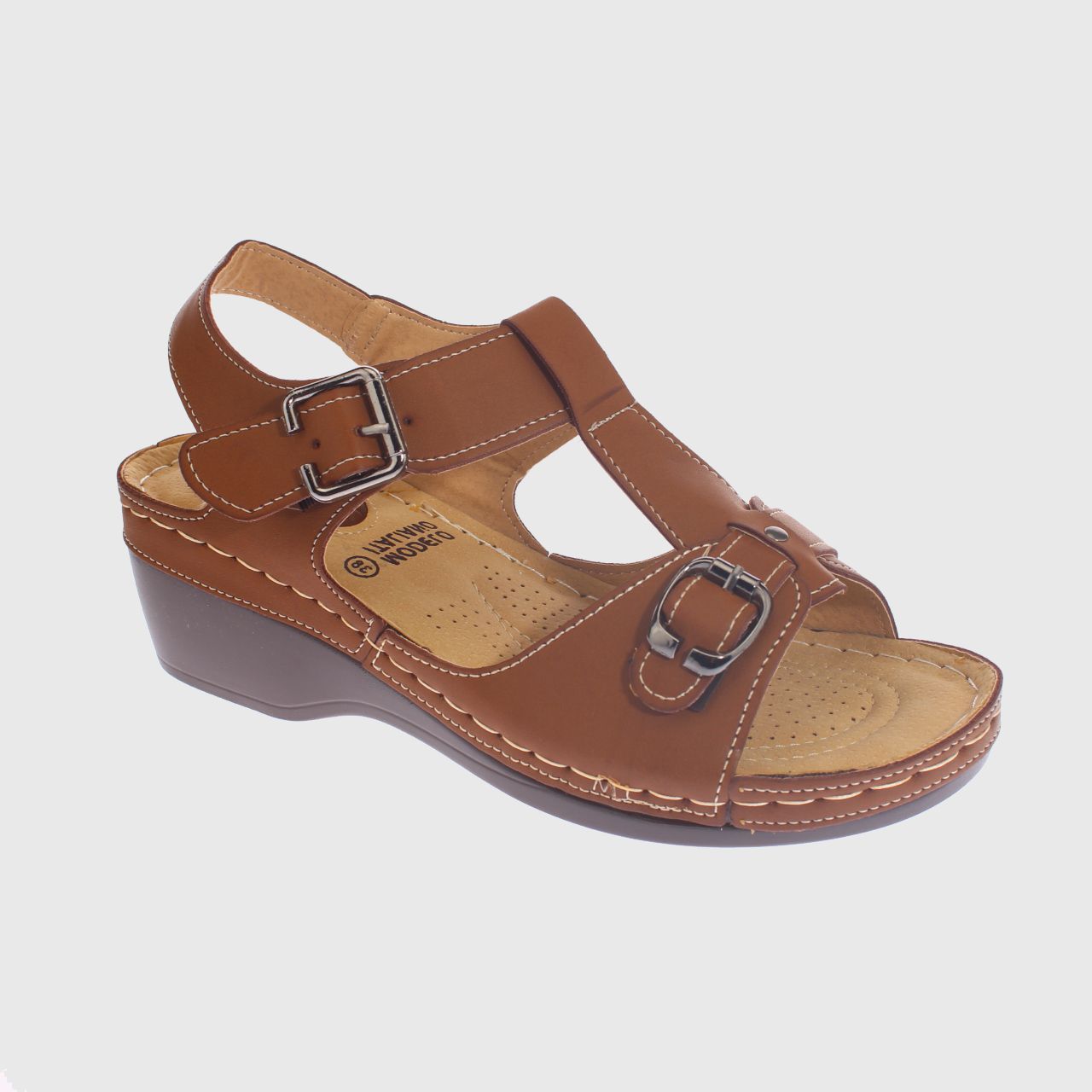 SANDALIAS MUJER VÍA FRANCA CAFÉ CONFORT MODELO ITALIANO ART. 5ASK73329BROWN - 5