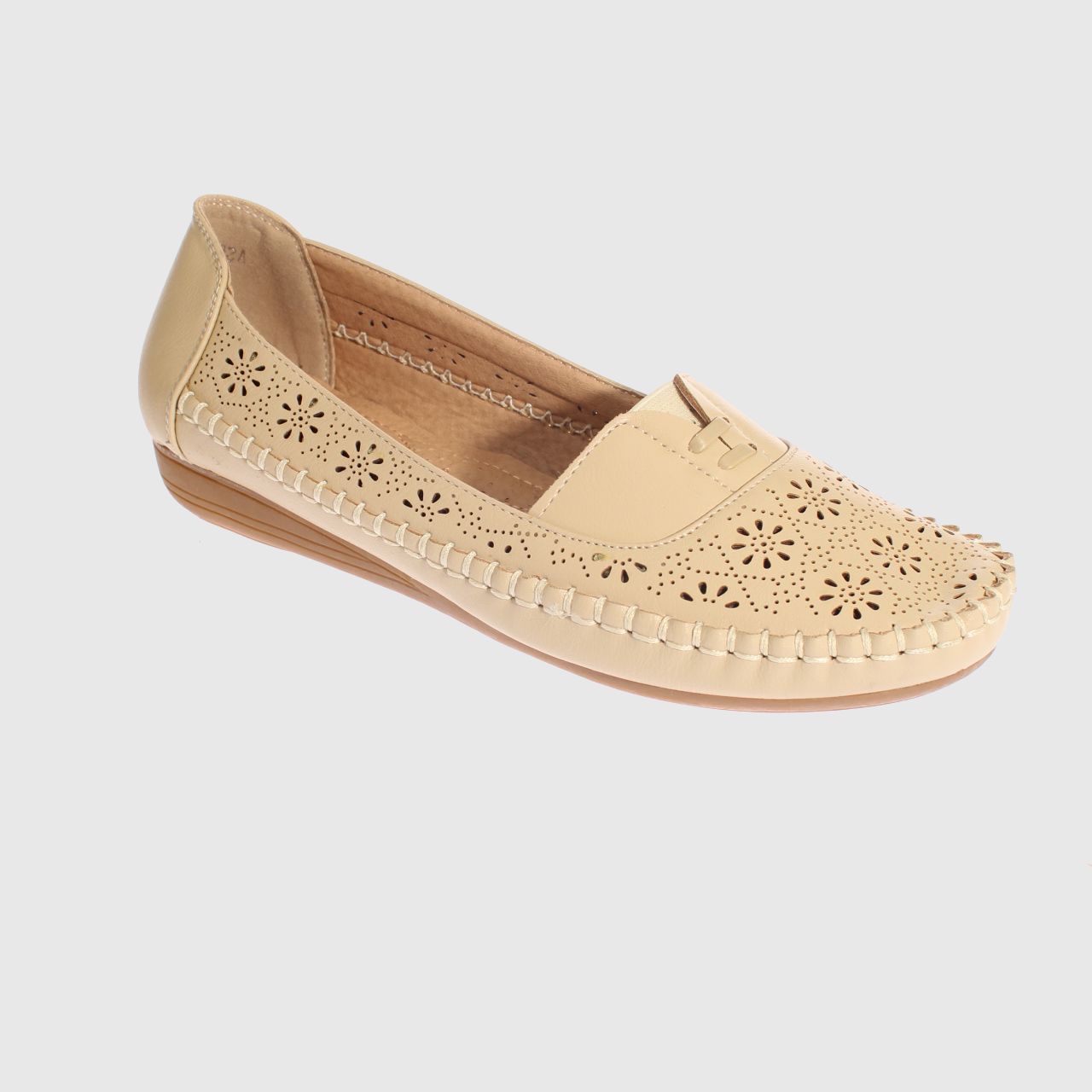 MOCASINES MUJER VIA FRANCA BEIGE MODELO ITALIANO ART. 5ASK64247 - 1