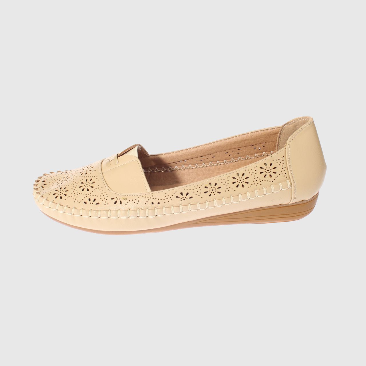 MOCASINES MUJER VIA FRANCA BEIGE MODELO ITALIANO ART. 5ASK64247 - 2