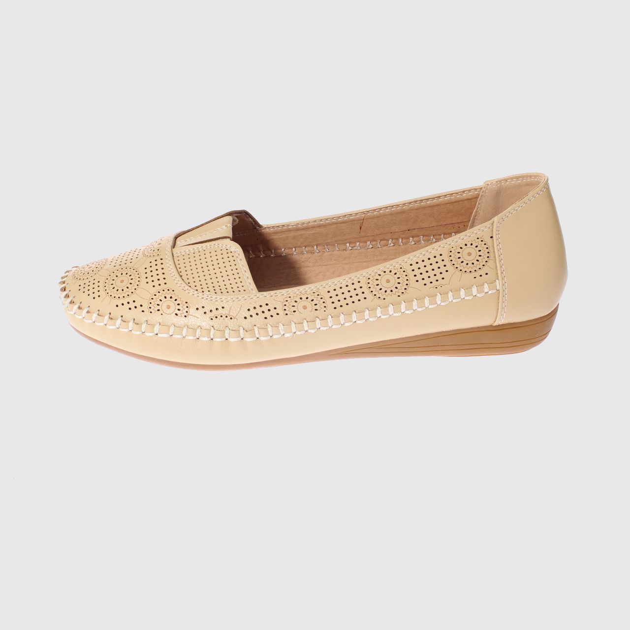 MOCASINES MUJER VIA FRANCA BEIGE MODELO ITALIANO ART. 5ASK64244 - 2