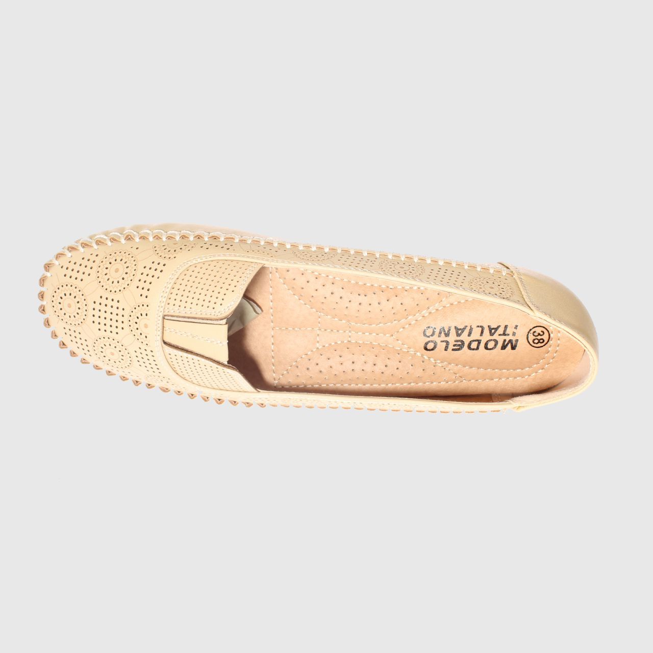 MOCASINES MUJER VIA FRANCA BEIGE MODELO ITALIANO ART. 5ASK64244 - 6