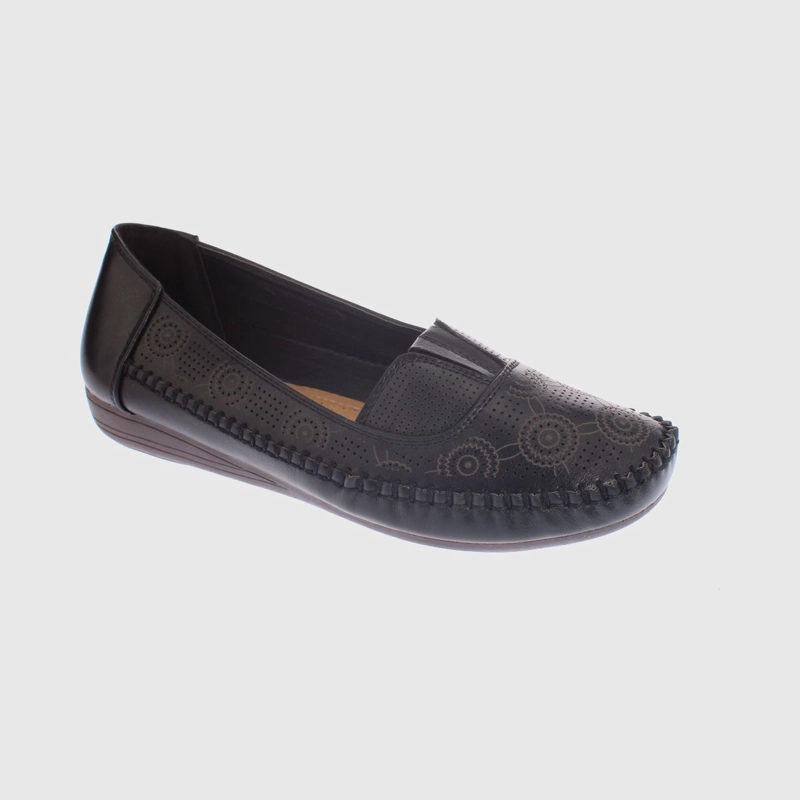 MOCASINES MUJER VIA FRANCA NEGRO MODELO ITALIANO ART. 5ASK64244 - 1