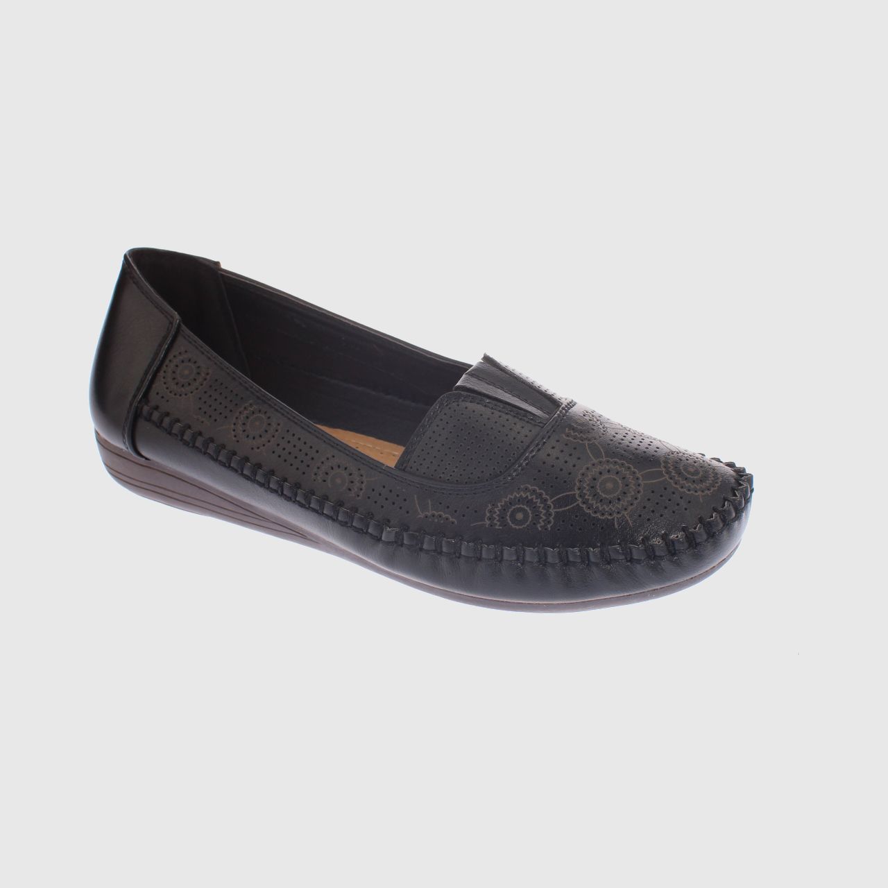 MOCASINES MUJER VIA FRANCA NEGRO MODELO ITALIANO ART. 5ASK64244 - 1
