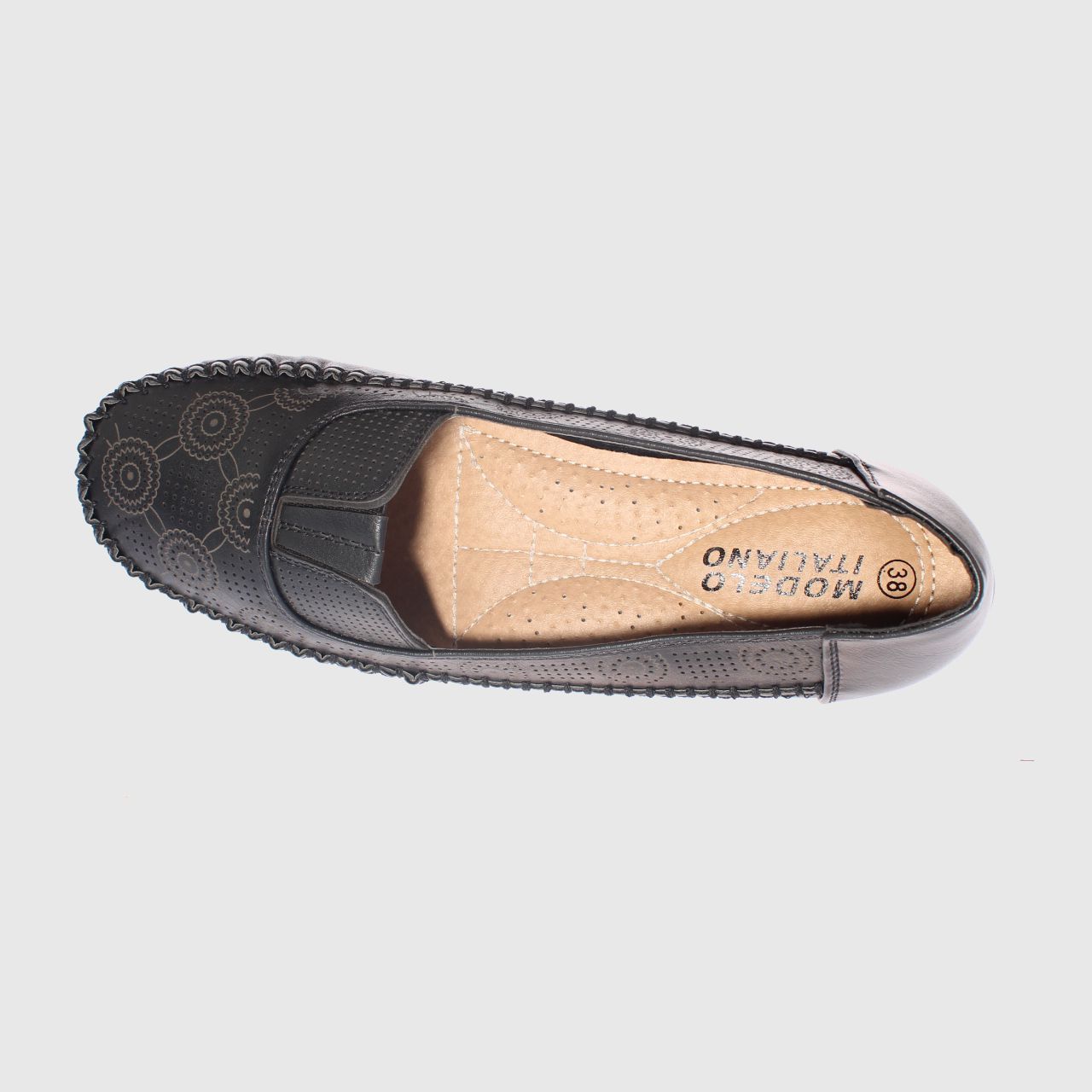 MOCASINES MUJER VIA FRANCA NEGRO MODELO ITALIANO ART. 5ASK64244 - 5