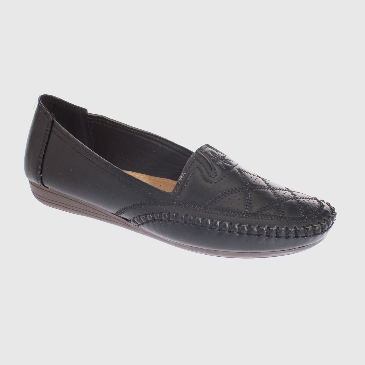 MOCASINES MUJER VIA FRANCA NEGRO MODELO ITALIANO ART. 5ASK64248 - 1
