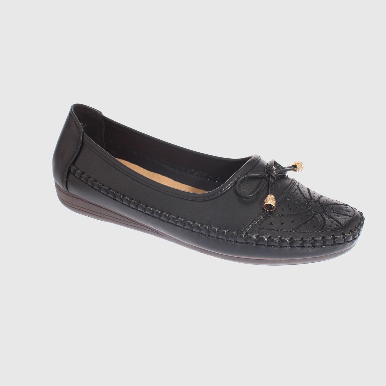 MOCASINES MUJER VIA FRANCA NEGRO MODELO ITALIANO ART. 5ASK64237 - 1