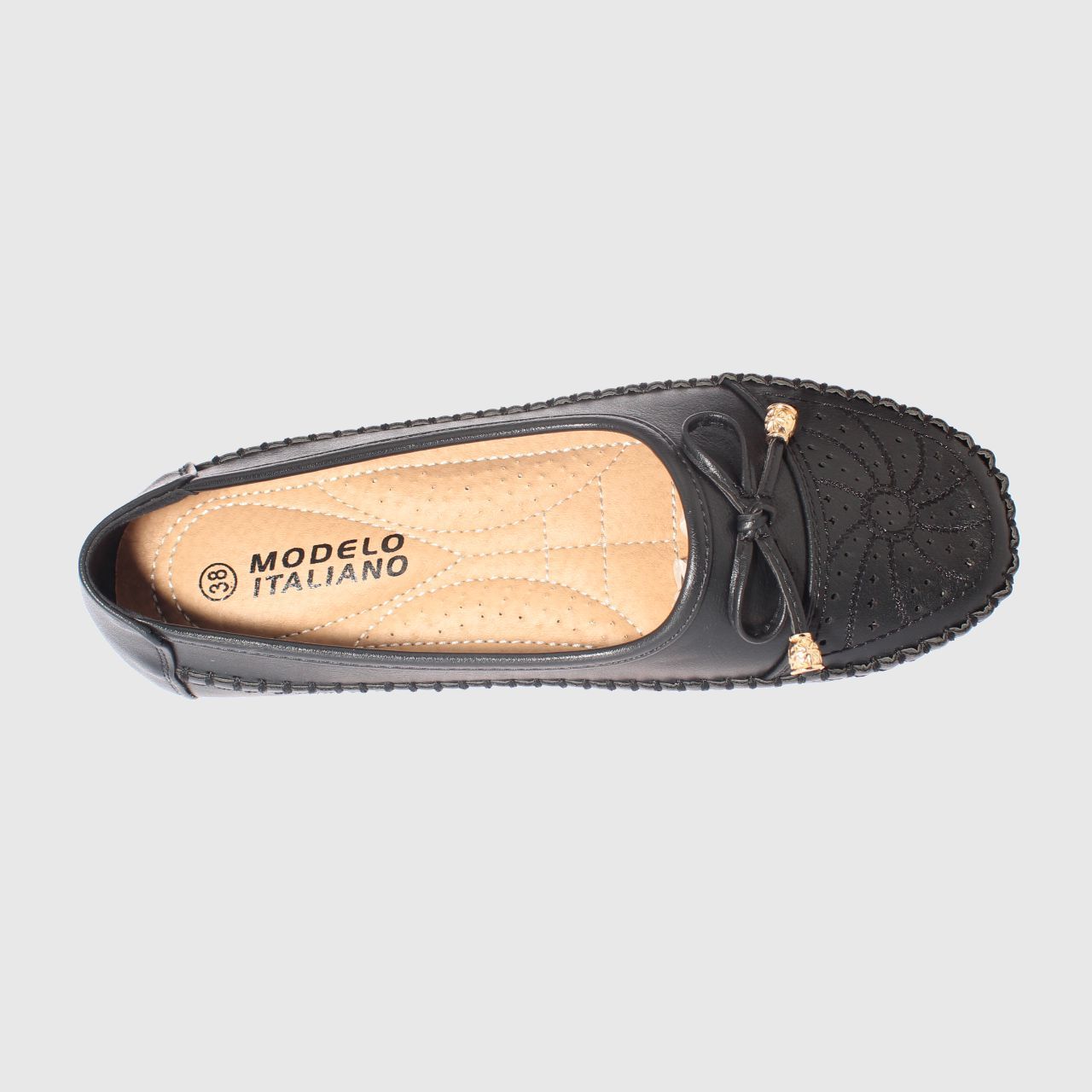 MOCASINES MUJER VIA FRANCA NEGRO MODELO ITALIANO ART. 5ASK64237 - 3