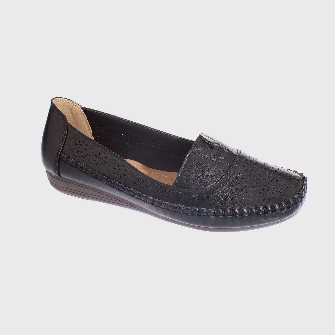 MOCASINES MUJER VIA FRANCA NEGRO MODELO ITALIANO ART. 5ASK64247 - 1