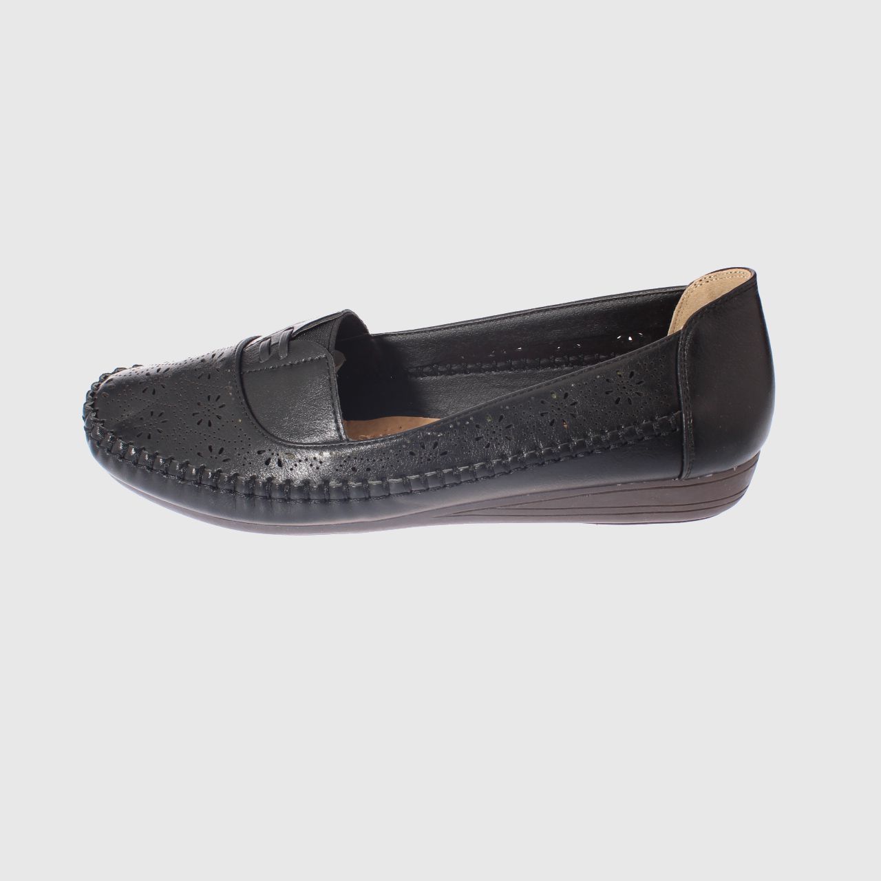 MOCASINES MUJER VIA FRANCA NEGRO MODELO ITALIANO ART. 5ASK64247 - 2