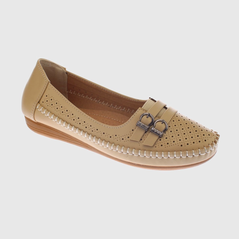 MOCASIN BEIGE MODELO ITALIANO ART. 5ASK64243BEIGE - 1