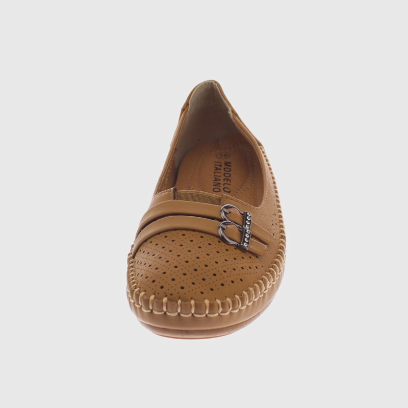 MOCASINES MUJER VIA FRANCA CAMEL MODELO ITALIANO ART. 5ASK64243 - 3