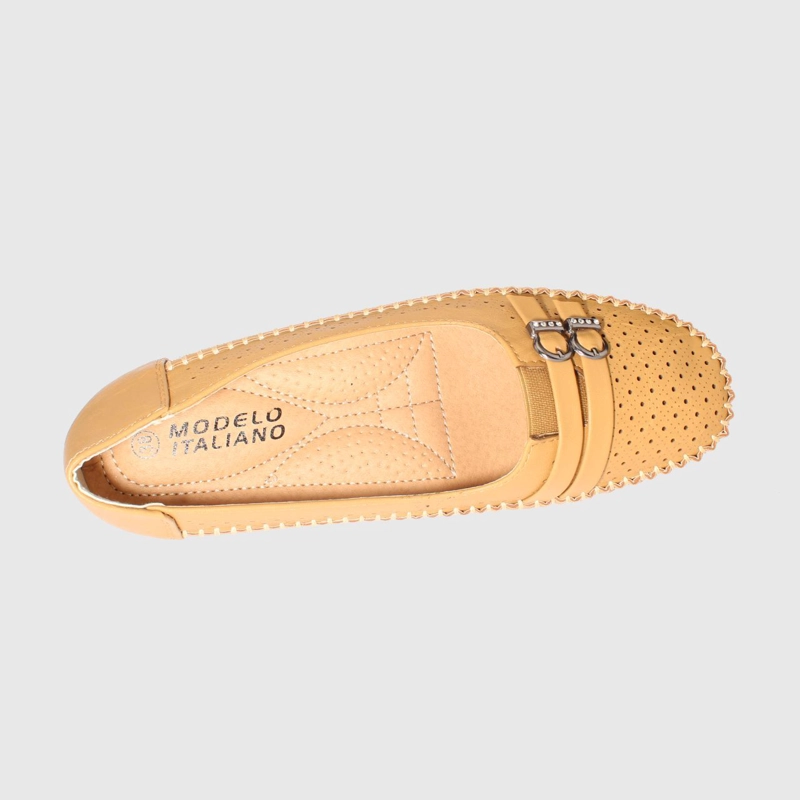 MOCASINES MUJER VIA FRANCA CAMEL MODELO ITALIANO ART. 5ASK64243 - 5