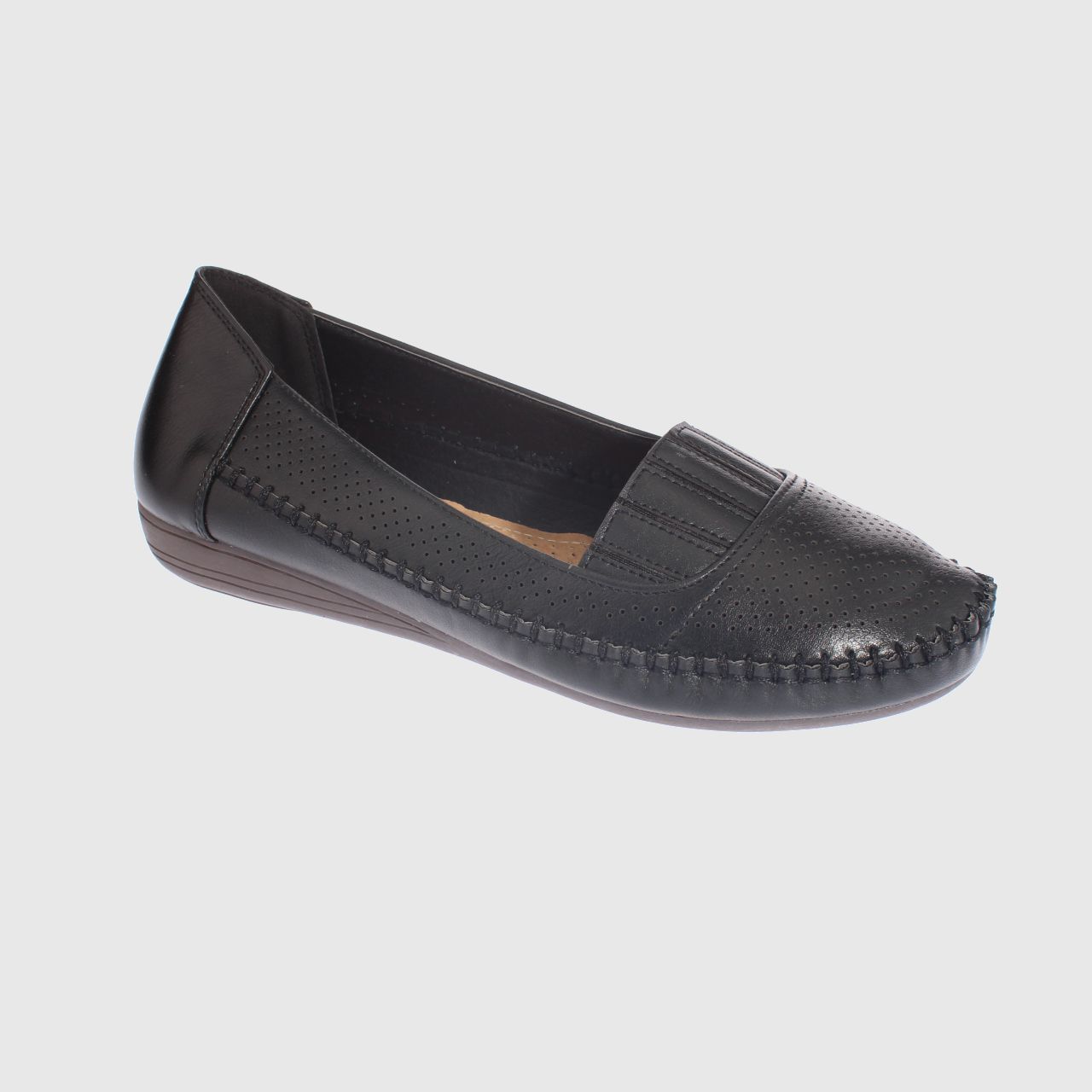 MOCASINES MUJER VIA FRANCA NEGRO MODELO ITALIANO ART. 5ASK64239 - 1