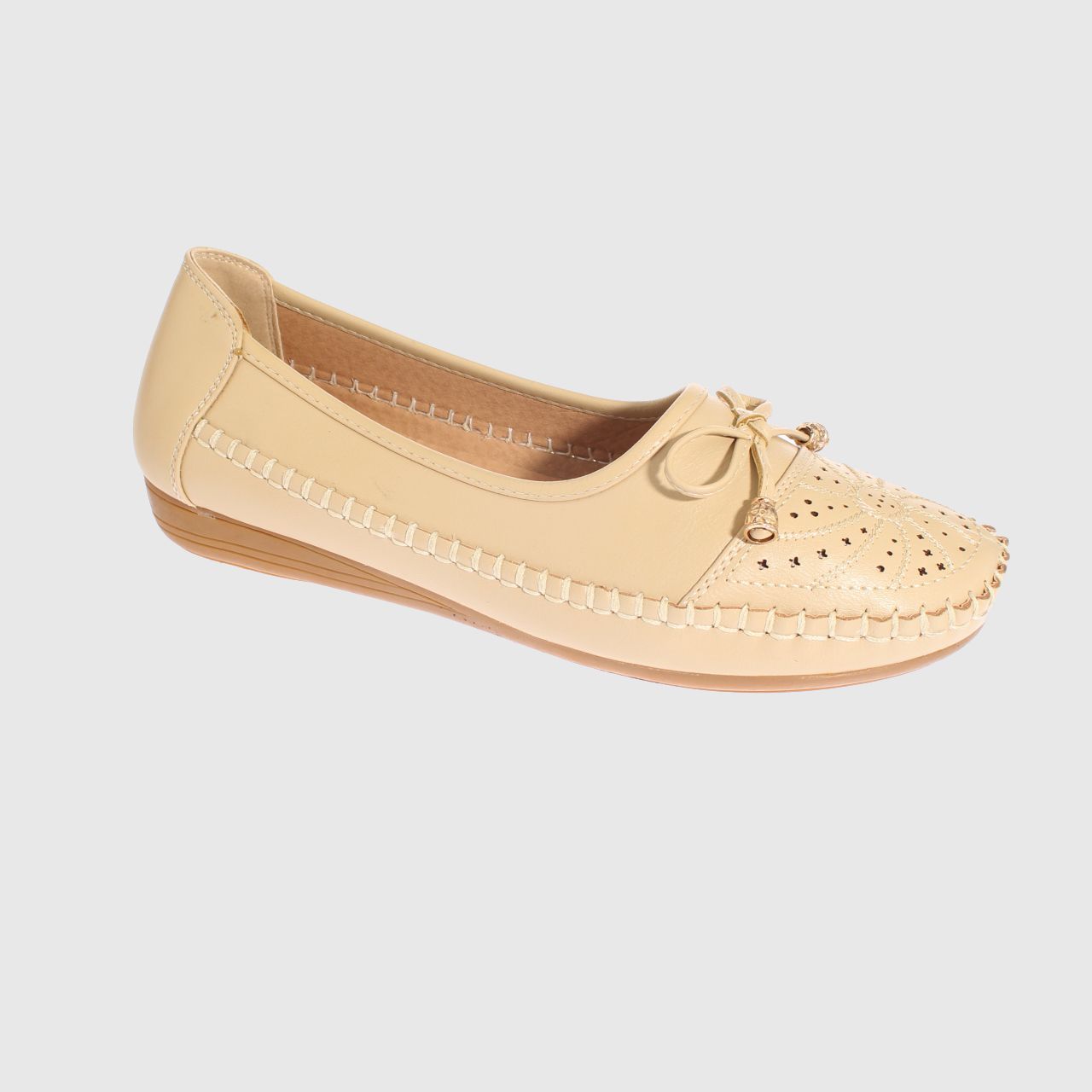 MOCASINES MUJER VIA FRANCA BEIGE MODELO ITALIANO ART. 5ASK64237 - 1