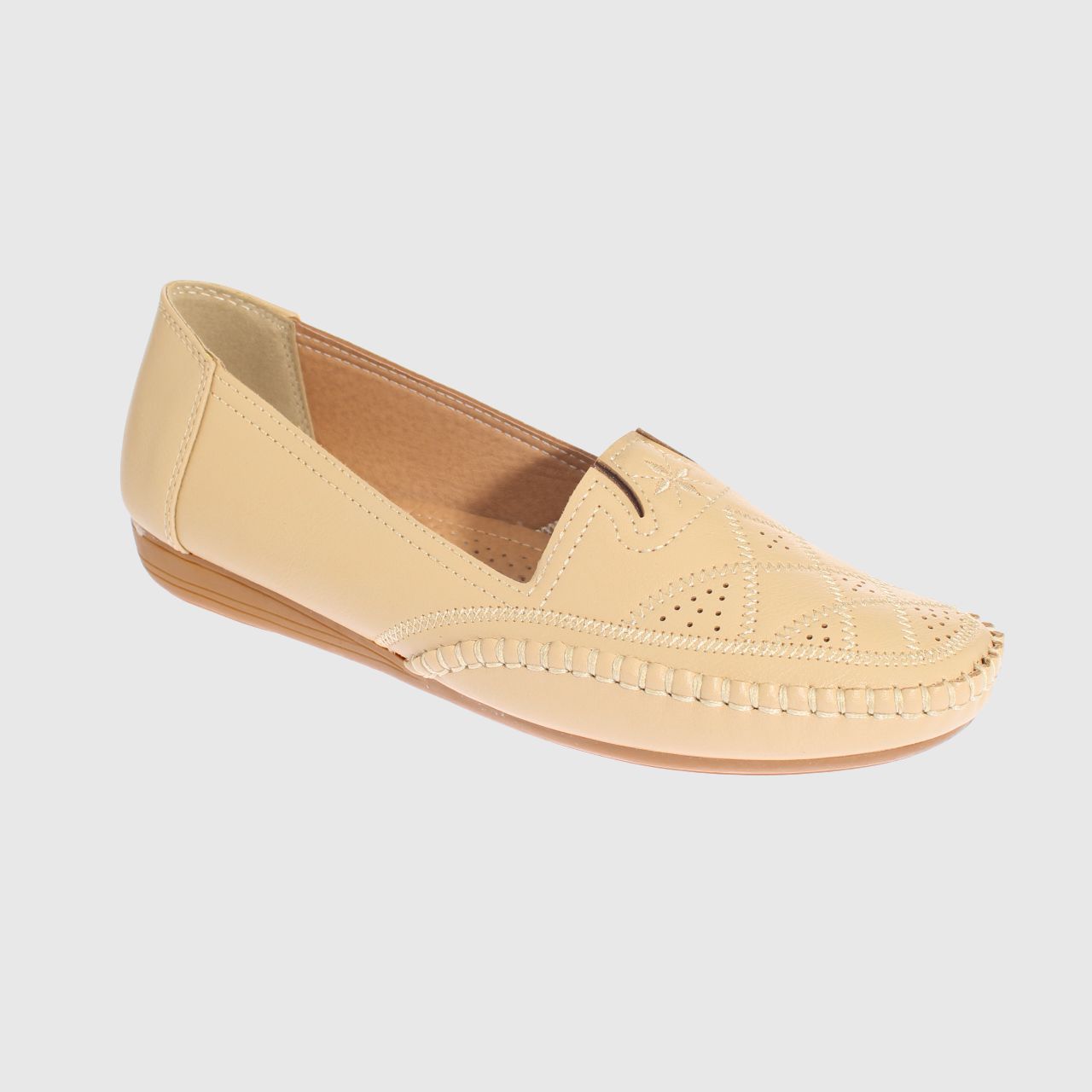 MOCASINES MUJER VIA FRANCA BEIGE MODELO ITALIANO ART. 5ASK64248 - 1