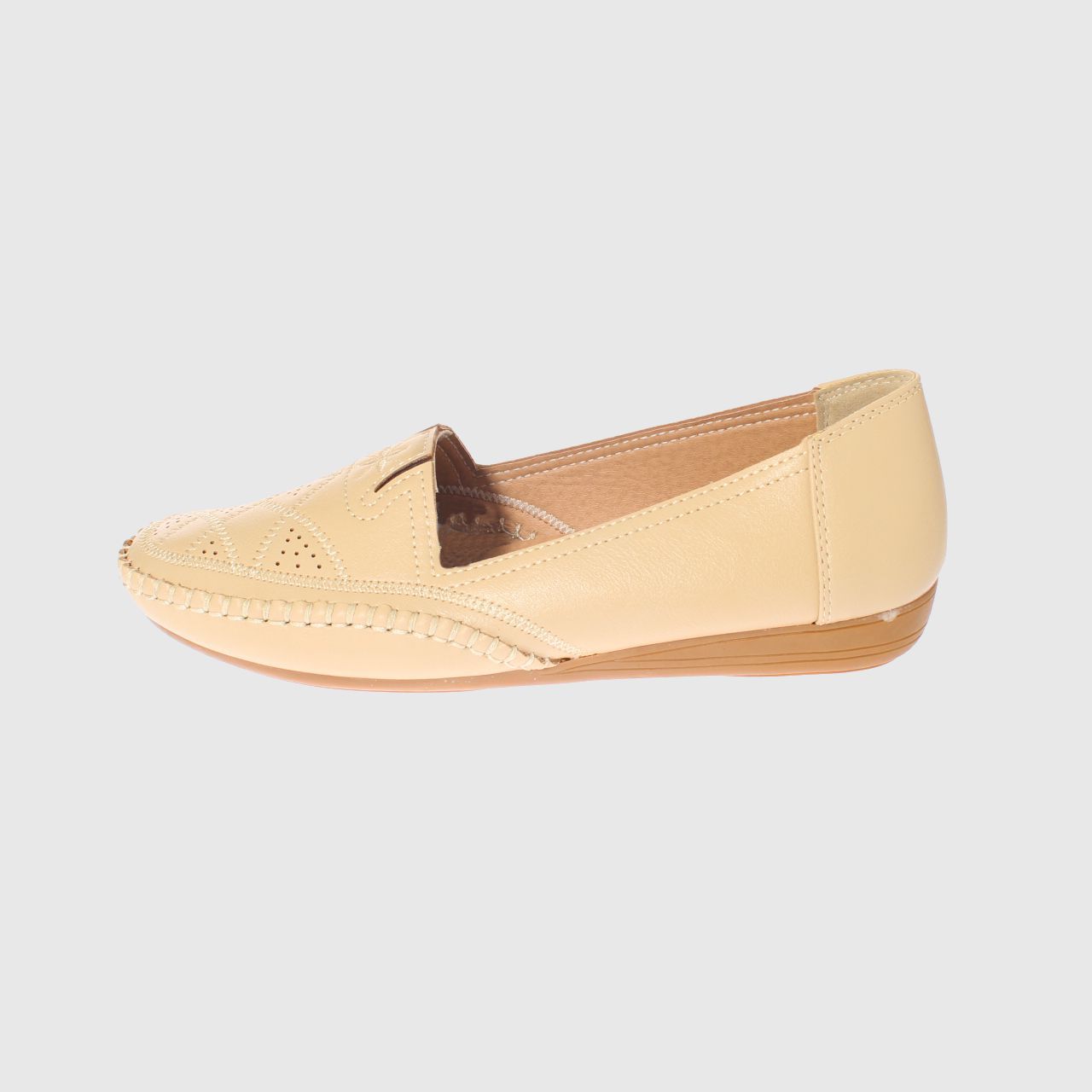 MOCASINES MUJER VIA FRANCA BEIGE MODELO ITALIANO ART. 5ASK64248 - 2