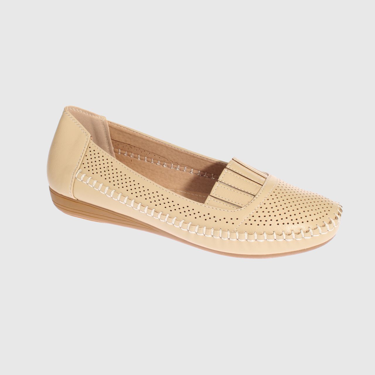 MOCASINES MUJER VIA FRANCA BEIGE MODELO ITALIANO ART. 5ASK64239 - 1