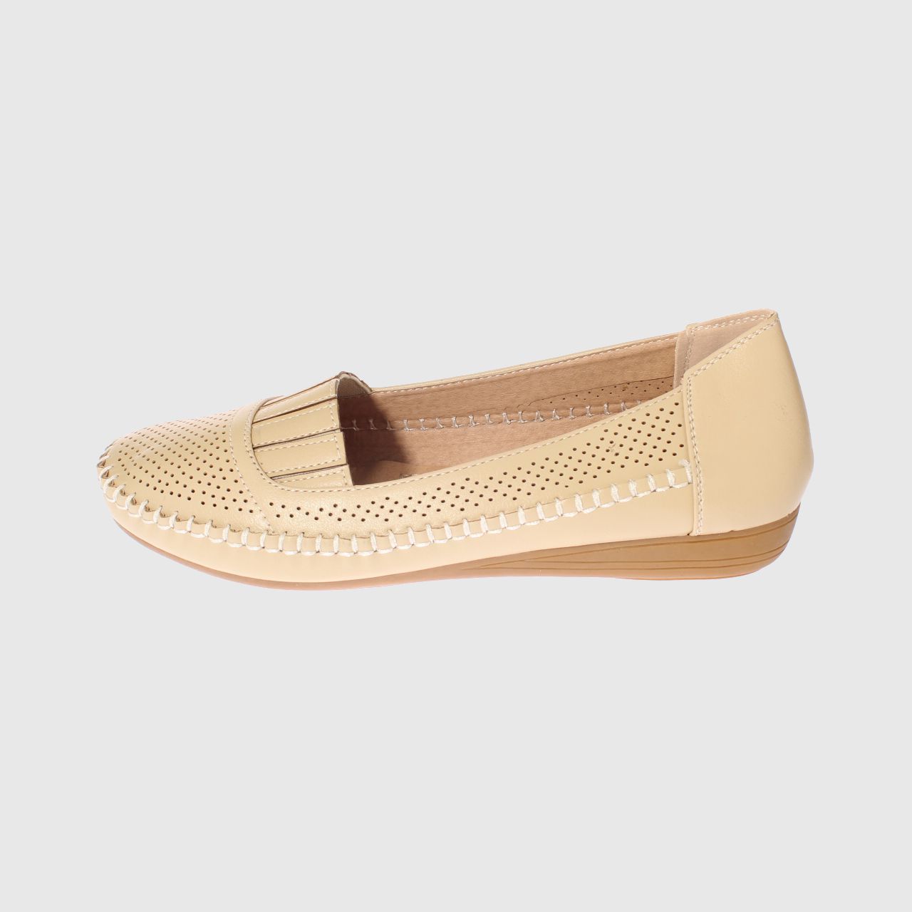 MOCASINES MUJER VIA FRANCA BEIGE MODELO ITALIANO ART. 5ASK64239 - 2