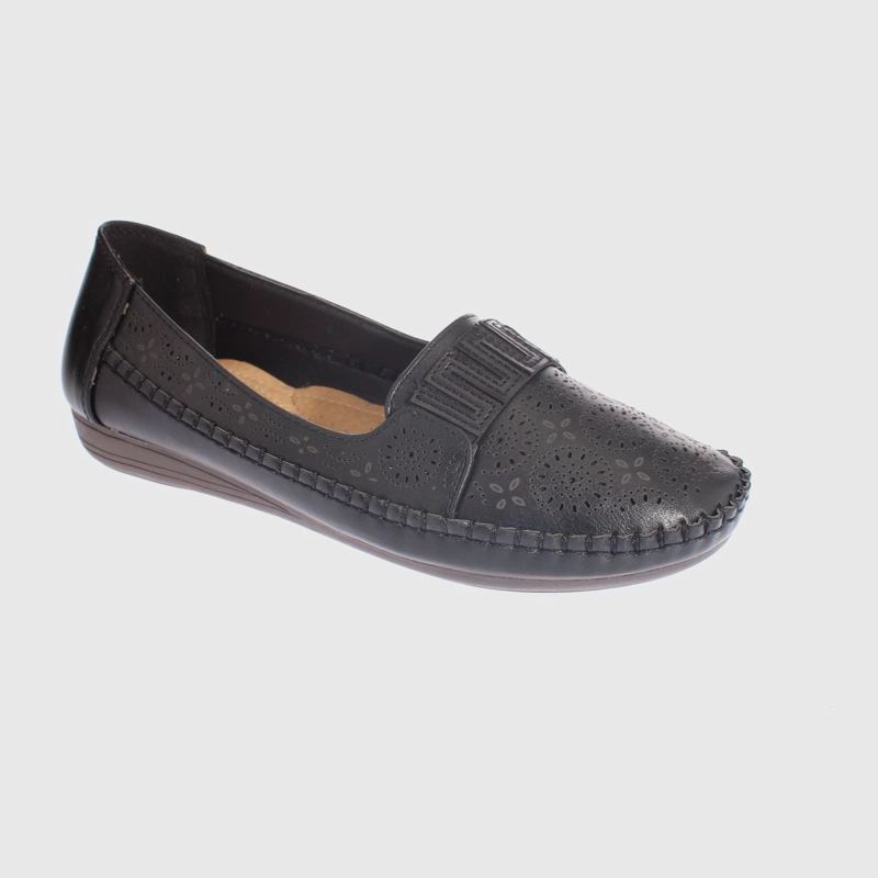 MOCASINES MUJER VIA FRANCA NEGRO MODELO ITALIANO ART. 5ASK64246 - 1